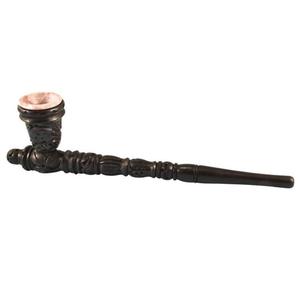 Carved Wood Hand Pipe w/ Stone Bowl | 11 Inch Cheap Good Selling