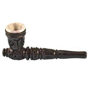 Carved Wood Hand Pipe w/ Stone Bowl New Styles Cheap Pice