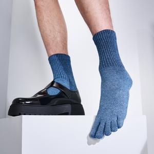 Loose-Fit Cotton Toe Crew Socks Sale 100% Original