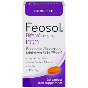 Feosol Bifera Hip & PIC Iron Supplement, Complete - 30 Caplets, Pack of 3 2025 New Sale Online