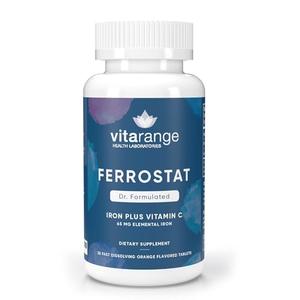 Ferrostat 65mg Chewable Iron Supplement with Vitamin C for Bariatric Patients 30-Day Supply of Bariatric Multivitamin with Iron Non-Constipating Gentle Vegan Iron Supplements - Orange Clearance Latest