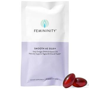 Femininity Smooth as Silk 30-Day Refill for Vaginal Dryness (60 Softgels) Blend of Sea Buckthorn Oil, Vitamin D3 and Plant-Based Omega-3 DHA Cheap Real Authentic