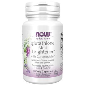 NOW Solutions, Glutathione Skin Brightener with Ceramosides, Moisturizing and Illuminating, 30 Veg Capsules Discount Best
