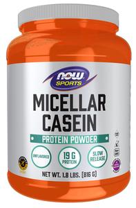 NOW Sports Nutrition, Micellar Casein 19 g, Slow Release, Unflavored Powder, 1.8-Pound Discount Choice