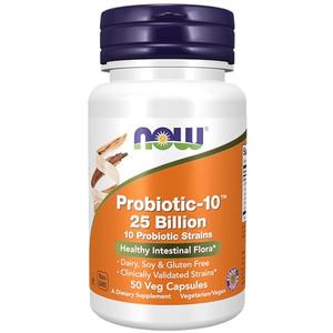 NOW Supplements, Probiotic-10, 25 Billion, with 10 Probiotic Strains, Dairy, Soy and Gluten Free, Strain Verified, 50 Veg Capsules Latest Sale Online