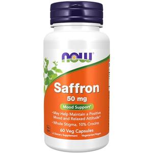 NOW Supplements, Saffron Whole Herb 50 mg with 10% Crocins, 60 Veg Capsules with Microcrystalline cellulose, hypromellose (cellulose capsule), stearic acid (vegetable source) and silicon dioxide Outlet Amazon