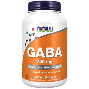 NOW Supplements, GABA (Gamma-Aminobutyric Acid) 750mg, Neurotransmitter Support*, 200 Veg Capsules Websites Cheap Pice