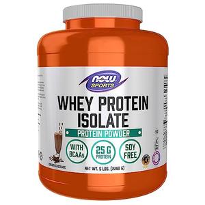 NOW Sports Nutrition, Whey Protein Isolate, 25 G With BCAAs, Creamy Chocolate Powder, 5-Pound Sale Nicekicks