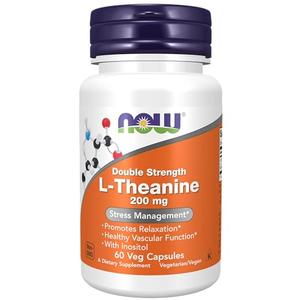 NOW Supplements, L-Theanine 200 mg with Inositol, Stress Management*, 60 Veg Capsules Sale Online Online