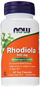 NOW Rhodiola Rhodiola Rosea 500mg, 60 Capsules (Pack of 2) Free Shipping Low Cost