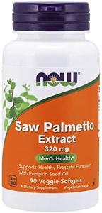 NOW Foods Supplements, Saw Palmetto Extract 320 mg with Pumpkin Seed Oil, Men's Health*, 90 Veg Softgels Countdown Package