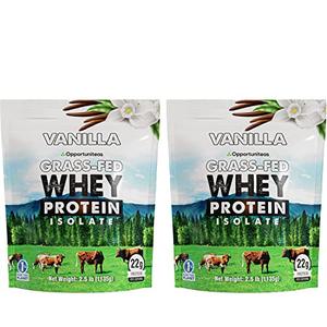 Opportuniteas Vanilla Whey Protein Powder - Grass Fed Whey Isolate Real Sugar & Vanilla Flavor - Perfect for Shakes, Smoothies, Drinks, Cooking & Baking - Non GMO & Gluten Free - 5 lb Latest Collections Sale Online
