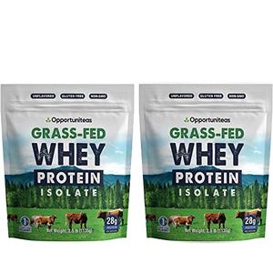 Opportuniteas Grass Fed Whey Protein Powder Isolate - Unflavored - Low Carb Keto & Paleo Diet Friendly - Pure Grass-Fed Protein for Shakes, Smoothies, Drinks & Recipes- Non GMO & Gluten Free - 5 lb Buy Cheap For Nice