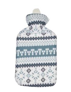 Bouillotte 2L housse polaire blanche Turquoise Discounts