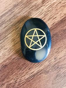 Black Onyx Pentagram Palm Stone Official