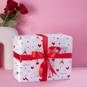 Red Heart Gift Wrap x 3 Cheap Sale Sale