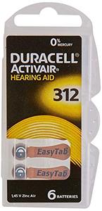60 x Size 312 / BROWN - DURACELL EasyTab Hearing Aid Batteries (10 packs of six cells) Discount 2025 New