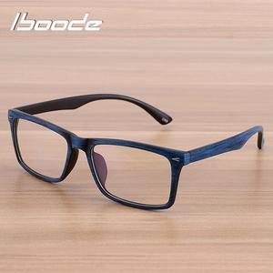 iboode Glasses Eyewear Frame Men Women Vintage Imitation Wood Grain Myopia Glasses Spectacles Frames With Clear Lens Retro Online