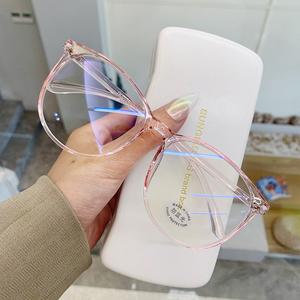 Vintage Student Transparent Computer Glasses Frame Women Men Round Eyewear Blue Light Clear Glasses Optical Spectacle Eyeglasses Tumblr Cheap Online