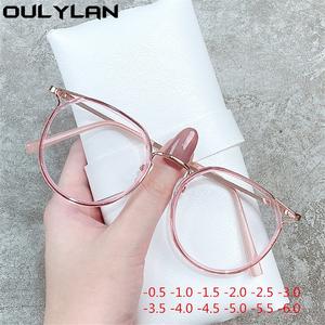 Oulylan Round Finished Myopia Glasses Women Men Cat Eye Nearsighted Eyewear Student Glasses with Diopters Minus -1.0 -1.5 -2.5 Wide Range Of Sale Online