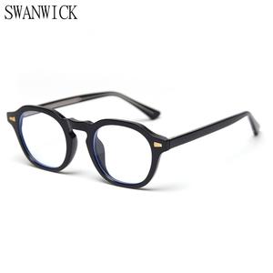 Swanwick anti blue light blocking glasses frame for women square optical eyewear clear lens men transparent black spring gifts Fashion Style Online