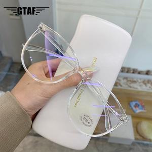 GTAF Men Women Anti-blue Light Glasses Computer Blocking Filter Glasses Round Frame Super Light White Clear Glasses Cheap Sale With Paypal