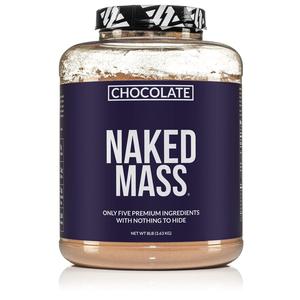 NAKED Nutrition Chocolate Naked Mass - All Natural Chocolate Weight Gainer Protein Powder - 8Lb Bulk, GMO Free, Gluten Free & Soy Free. No Artificial Ingredients - 1,360 Calories - 11 Servings Clearance Deals