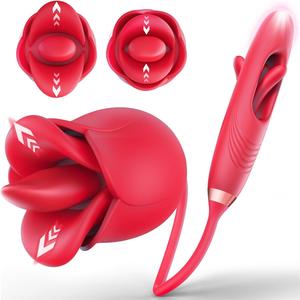 4 in 1 Mouth-Shaped Tongue Licking & Kissing Rose Clitoral Stimulator Flapping Vibrator #Pussy From Behind #Rimming Clearance Affordable
