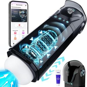 App Control 9IN1 Male Masturbator 360 Wrap Male Stroker with Adjustable Helmet Reliable