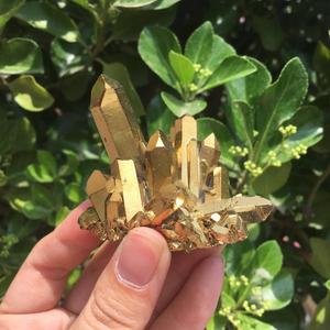 40-50g Natural Gold Yellow Quartz Aura Crystal Cluster Specimens Reliable Sale Online