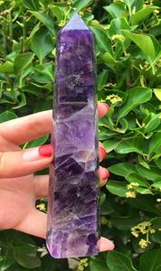 130-140MM Natural fantasy amethyst crystal obelisk quartz dot specimen Cheapest Cheap Online