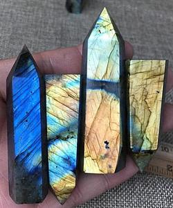 1pc Natural labradorite obelisk quartz crystal wand point healing Discount Sale Online