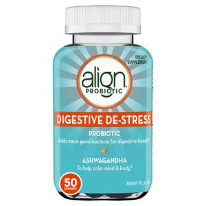 Align Probiotic, Digestive De-stress, Probiotic for Women and Men with Ashwagandha, Helps with a Healthy Response to Stress, Gluten Free, Soy Free, Vegetarian, 50 Gummies Visit For Sale