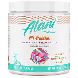 Alani Nu Pre Workout Powder Hawaiian Shaved ICE | Amino Energy Boost | Endurance Supplement | Sugar Free | 200mg Caffeine | L-Theanine, Beta-Alanine, Citrulline | 30 Servings Shop For Sale