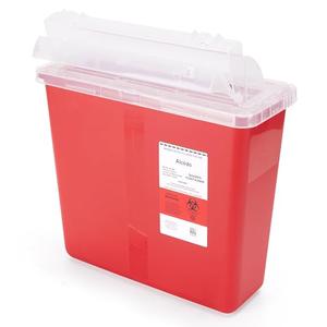 Alcedo Sharps Container for Home and Professional Use 5 Quart (1 Pack), Biohazard Needle and Syringe Disposal, Mailbox Style Lid, Medical Grade Cheap Sale Genuine