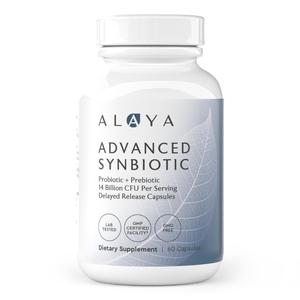 Alaya Naturals Advanced Synbiotic - Probiotic Prebiotic - 14 Billion CFU Delayed Release Probiotic Supplement with Prebiotics from Sunfiber, and L-glutamine for Gut Lining Integrity - 60 Capsules Buy Sale Online