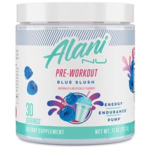 Alani Nu Pre Workout Powder Blue Slush | Amino Energy Boost | Endurance Supplement | Sugar Free | 200mg Caffeine | L-Theanine, Beta-Alanine, Citrulline | 30 Servings The Cheapest For Sale