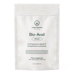 Adapt Naturals Bio-Avail Myco - 8-in-1 Bioavailable Mushroom Supplement Mushroom Complex - Chaga, Cordyceps, Reishi, Lions Mane - Blood Pressure, Memory, Immune - 120 Capsules Clearance Newest