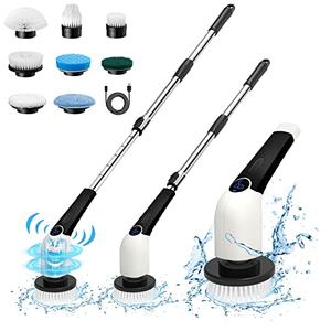 Keimi Electric Spin Scrubber, 2024 New Cordless Voice Prompt Shower Cleaning Brush with 8 Replaceable Brush Heads, 3 Adjustable Speeds, and Adjustable Extension Handle for Bathroom Floor Tile Buy Cheap Release Dates