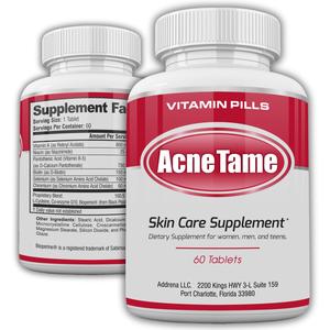 Acnetame Acne Pills- Acne Tame Supplement- Clear Skin Vitamins Pill for Oily Skin Treatment, Hormonal Blemishes, Anti Spots & Cystic Acnes Supplements for Women, Men, Teens & Adults- 60 Oral Tablets Reliable Online