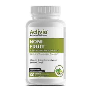 Aclivia Noni Fruit Capsules 4000mg (Extract 8:1), Organic, Non-GMO, Gluten Free, No Artificial Flavors, Sweeteners or Preservatives, Traditional Herbal Supplement - Morinda Citrifolia Capsules Free Shipping Hot Sale