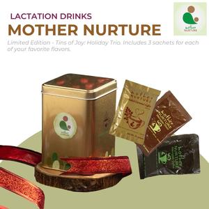 Mother Nurture Lactation Drink - Tins of Joy - Limited Edition - Holiday Trio Pack (9 Sachets) Free Shipping View