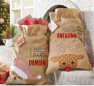 DIY KIT - Santa Sack - Personalize with Name - 3 Design Options Outlet Lowest Pice