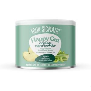 Four Sigmatic Gut Health Super Powder Organic Green Superfood Powder with Probiotics and Prebiotics | Organic Greens Powder Blend | Apple Celery Super Greens Powder Drink Mix (4.94 oz.) Cheap Big Sale