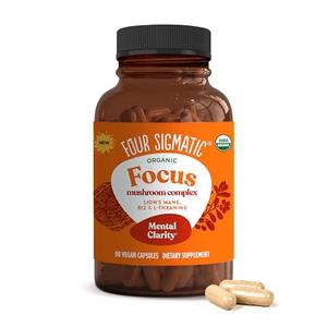 Four Sigmatic Focus Capsules | Lion's Mane Supplement Capsules | Brain Boosting Complex with Ashwagandha, Bacopa Monnieri & Rhodiola | Vegan Nootropic Adaptogen & Mushroom Supplement | 30 Servings Discount Cheapest Pice