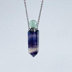 Rainbow fluorite perfume bottle necklace Sale Online Shop