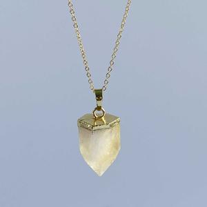 Citrine crystal quartz point necklace Sale Fashion