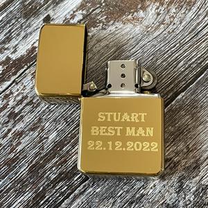 Personalised Engraved Polished Gold Lighter Cheap Excellent