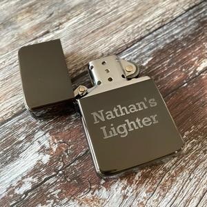 Personalised Engraved Polished Black Lighter Choice For Sale