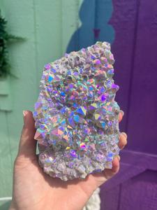 Moonbeam Aura Amethyst cluster no.4 For Nice For Sale